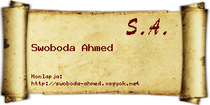 Swoboda Ahmed névjegykártya